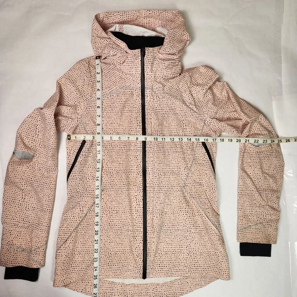 Lululemon Womens Pink Black Speckled Dot Windbreaker Size 8